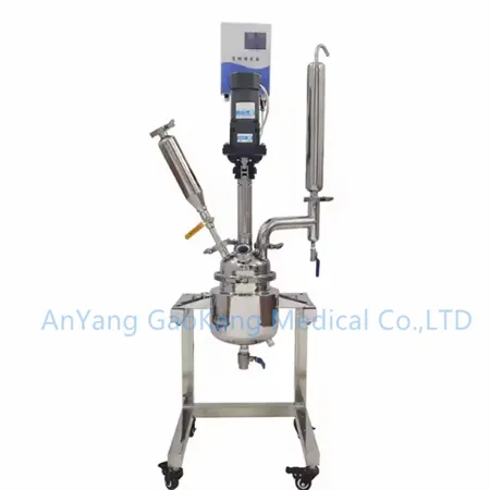 Reactor de sticlă dublu cu geamuri